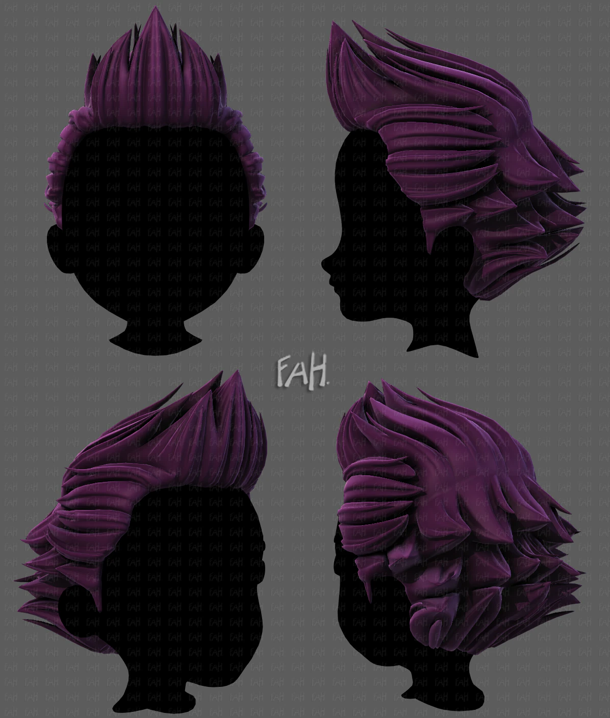 3d hair style for boy v67 3D Model .c4d .max .obj .3ds .fbx .stl .blend 