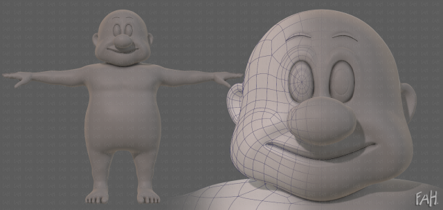 base mesh old man character v09 Modello 3D .c4d .max .obj .3ds .fbx .stl .blend 