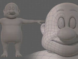 personagem de velho de malha base v09 Modelo 3D