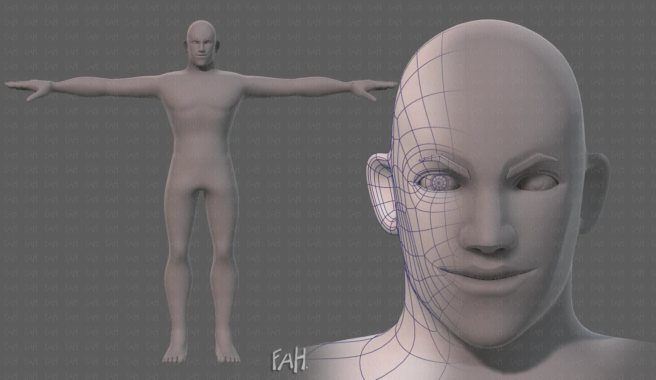 base mesh man character v21 3D Model .c4d .max .obj .3ds .fbx .stl .blend