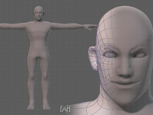 karakter pria mesh dasar v21 Model 3D