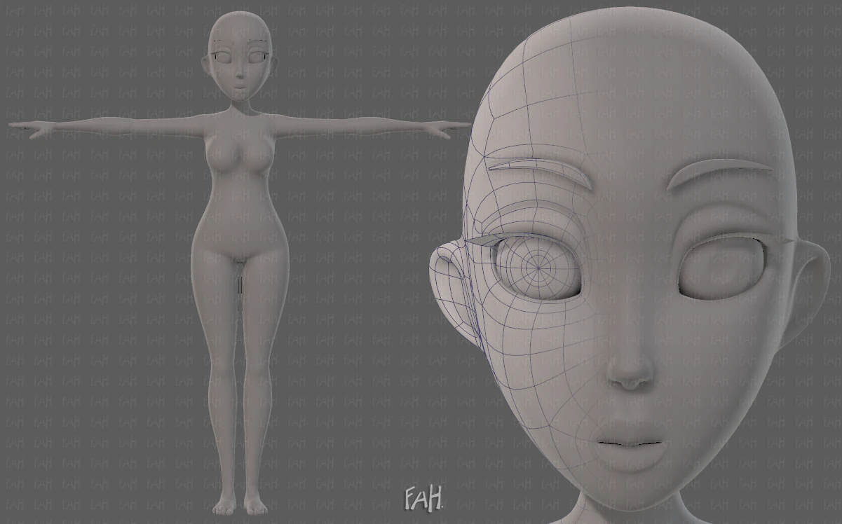 base mesh woman 23 3D Model .c4d .max .obj .3ds .fbx .stl .blend 