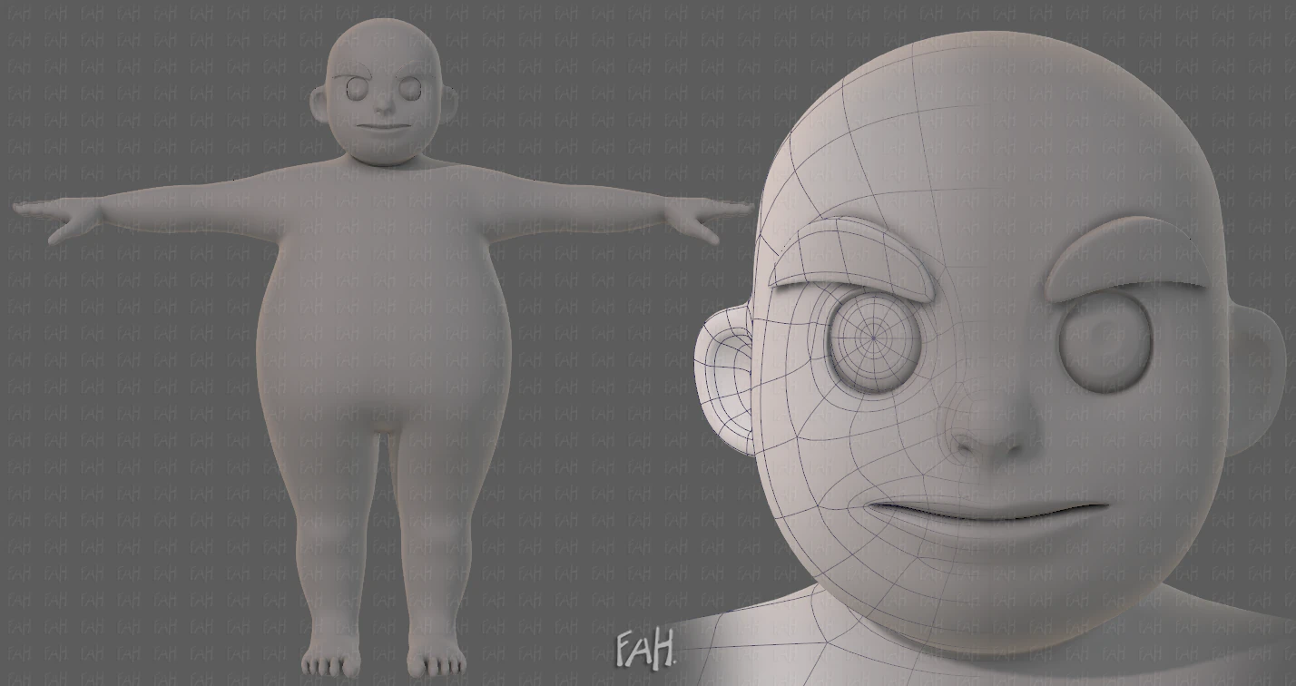 base mesh boy character v12 3D Model .c4d .max .obj .3ds .fbx .stl .blend