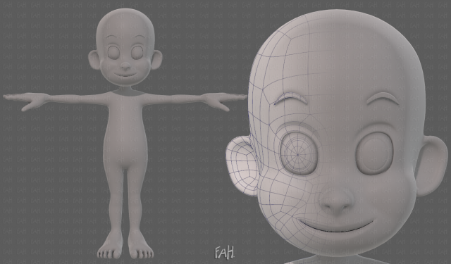 base mesh boy character v13 3D Model .c4d .max .obj .3ds .fbx .stl .blend 