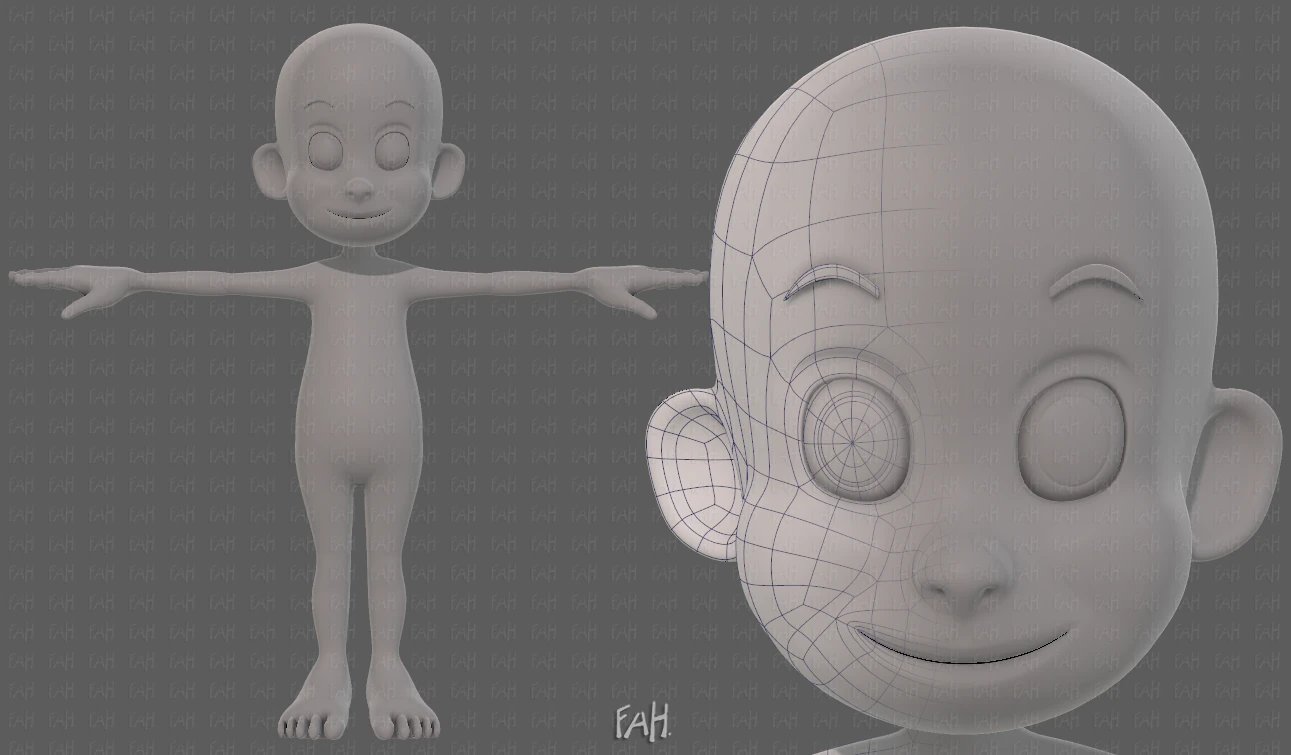 base mesh boy character v13 3D Model .c4d .max .obj .3ds .fbx .stl .blend 