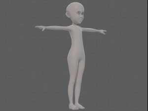 personaggio ragazza mesh basev14 Modello 3D