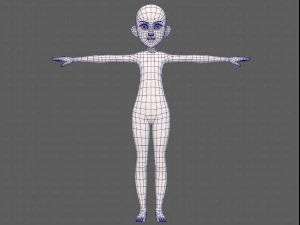 personaggio ragazza mesh basev14 Modello 3D