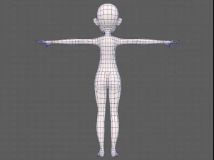 personaggio ragazza mesh basev14 Modello 3D