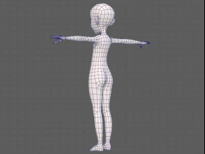 personaggio ragazza mesh basev14 Modello 3D