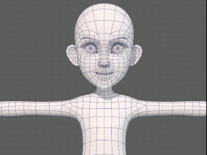 personaggio ragazza mesh basev14 Modello 3D