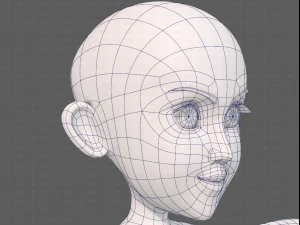 personaggio ragazza mesh basev14 Modello 3D