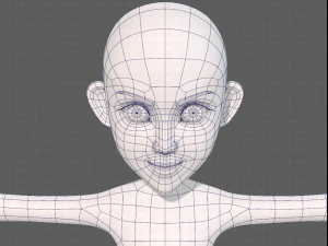 personaggio ragazza mesh basev14 Modello 3D