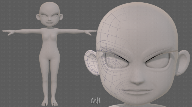 base mesh woman 24 3D 模型 .c4d .max .obj .3ds .fbx .stl .blend 