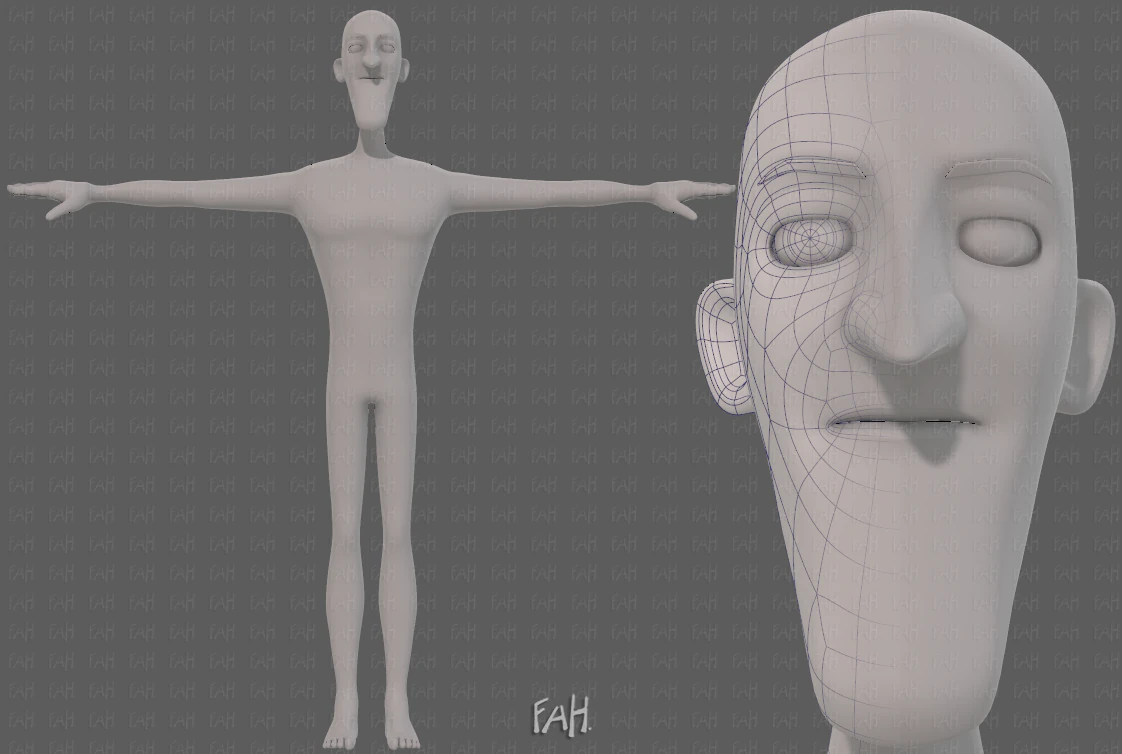 base mesh man character v22 3D Model .c4d .max .obj .3ds .fbx .stl .blend