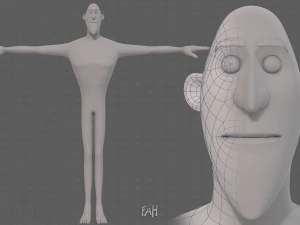 karakter pria mesh dasar v23 Model 3D