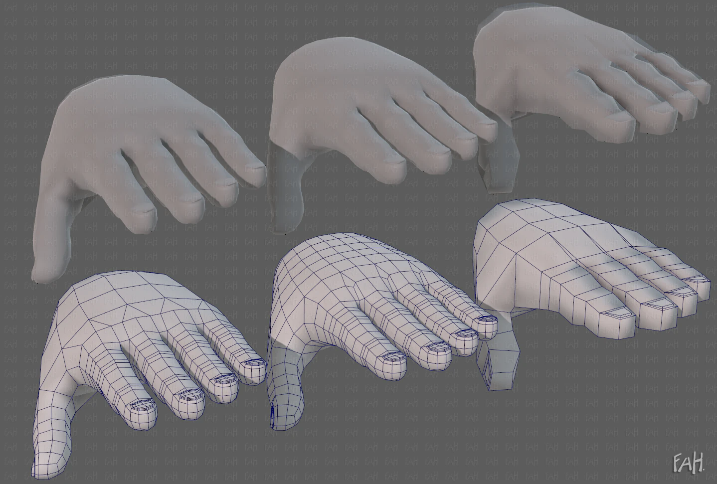 hand model 3D Model .c4d .max .obj .3ds .fbx .stl .blend 