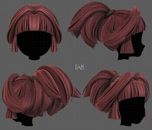 3d hair style for girl v83 Modelo 3D .c4d .max .obj .3ds .fbx .stl .blend 