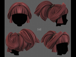 3d hair style for girl v83 Modelo 3D