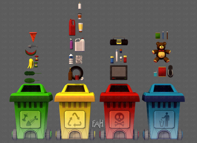 garbage 3D Model .c4d .max .obj .3ds .fbx .stl .blend 