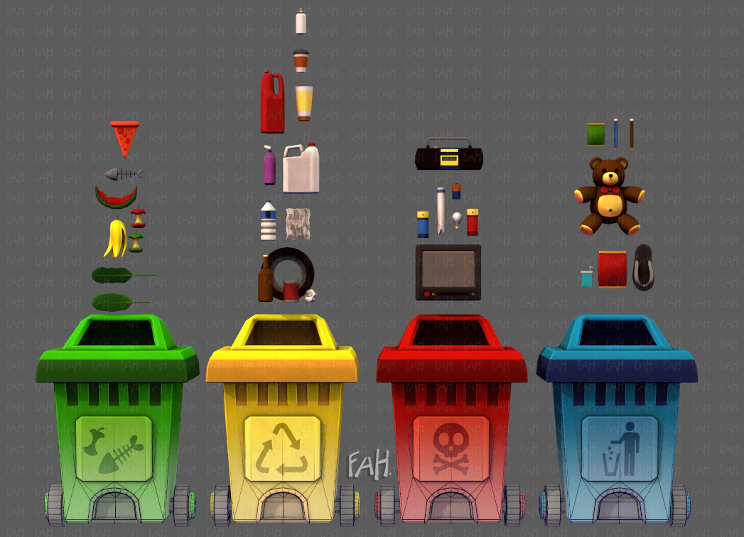 garbage 3D Model .c4d .max .obj .3ds .fbx .stl .blend 