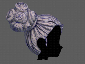 3d hair style for girl v84 3D Model