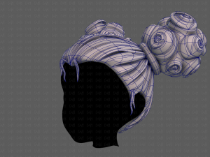 3d hair style for girl v84 Modello 3D