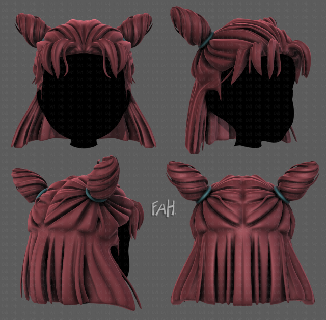 3d hair style for girl v85 3D 模型 .c4d .max .obj .3ds .fbx .stl .blend 