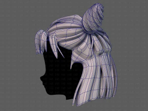 3d hair style for girl v85 3D Model