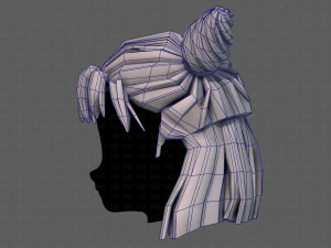 3d hair style for girl v85 3D Model