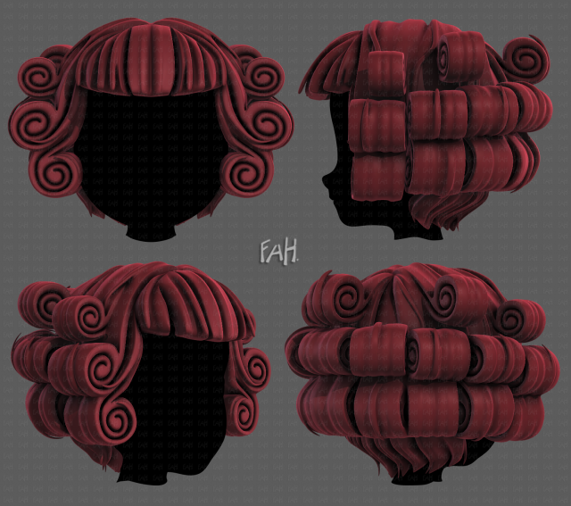 3d hair style for girl v86 3D-Modell .c4d .max .obj .3ds .fbx .stl .blend 