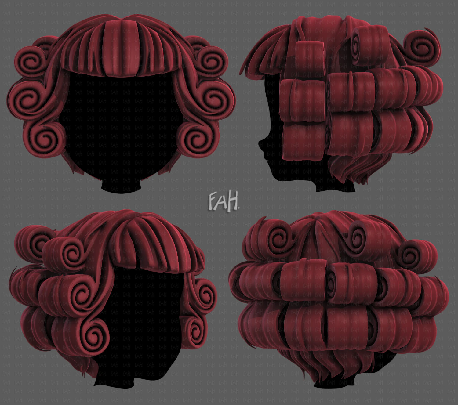 3d hair style for girl v86 3D Model .c4d .max .obj .3ds .fbx .stl .blend 