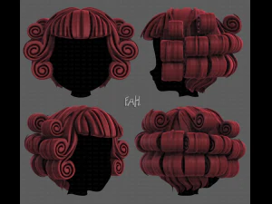 3d hair style for girl v86 3D Model