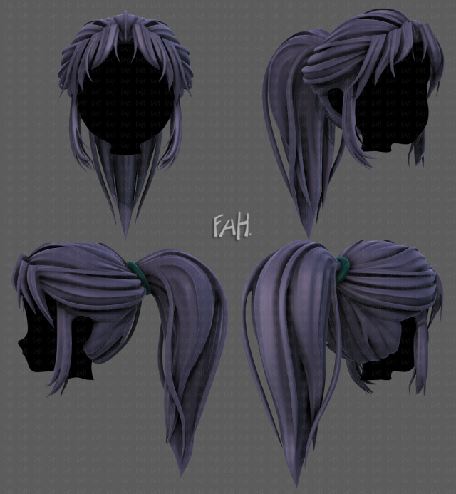 Anime hair style girl Low-poly 3D Model $45 - .unknown .fbx .ma .obj -  Free3D