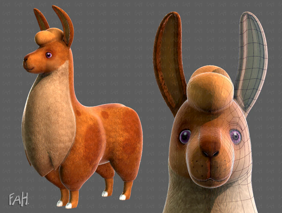 lama v01 3D Model .c4d .max .obj .3ds .fbx .stl .blend 