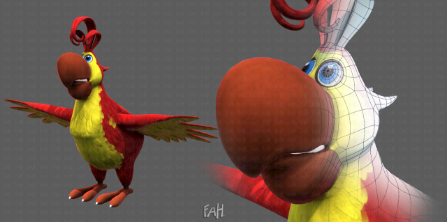 parrot v01 3D Model .c4d .max .obj .3ds .fbx .stl .blend 