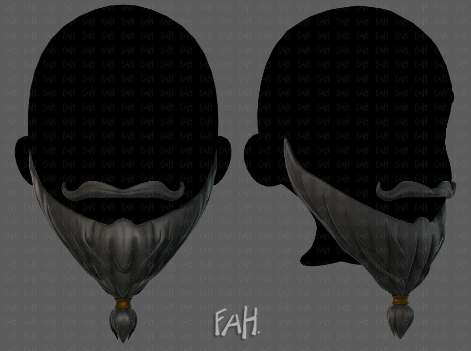 beard v02 3D Model .c4d .max .obj .3ds .fbx .stl .blend 