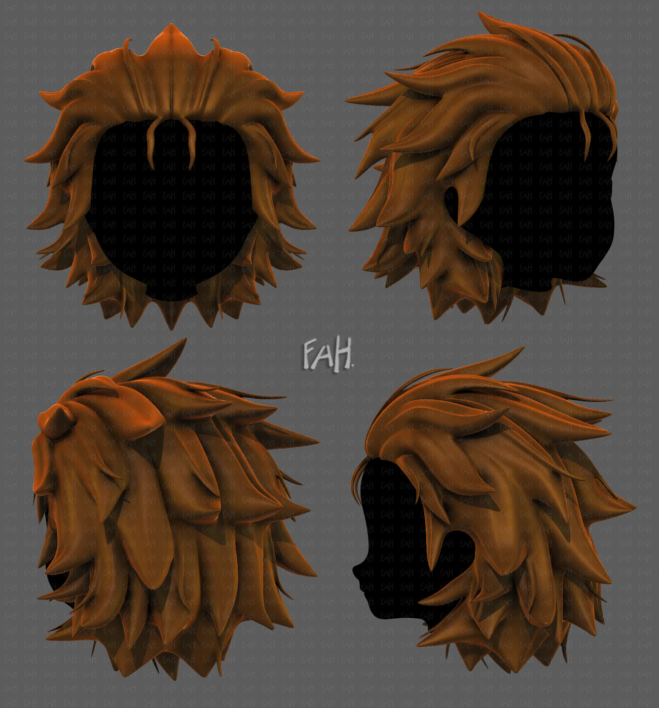 3d hair style for girl v89 3D Model .c4d .max .obj .3ds .fbx .stl .blend
