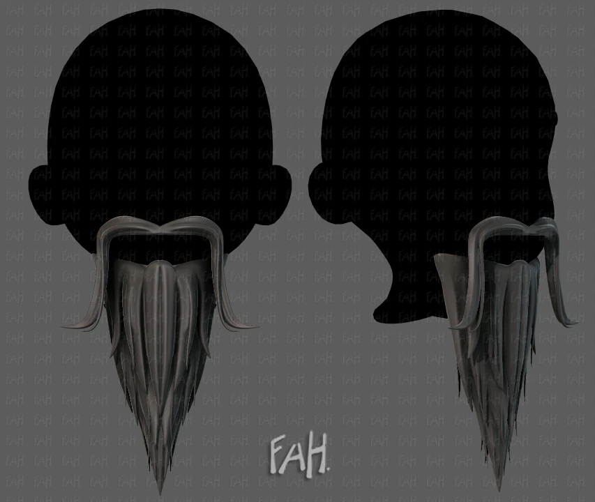 beard v05 3D Model .c4d .max .obj .3ds .fbx .stl .blend 