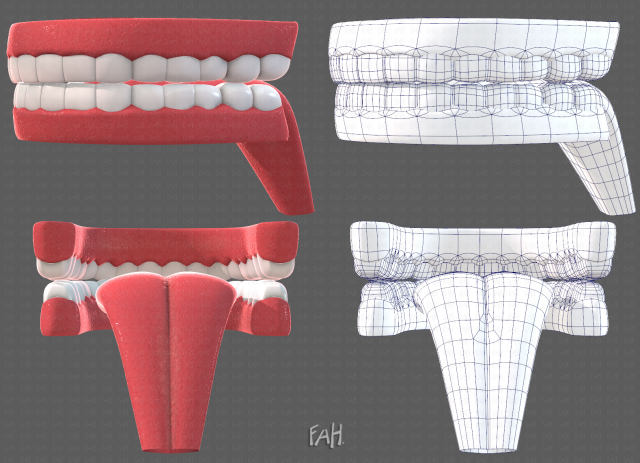 teeth cartoon 3D मॉडल .c4d .max .obj .3ds .fbx .stl .blend 