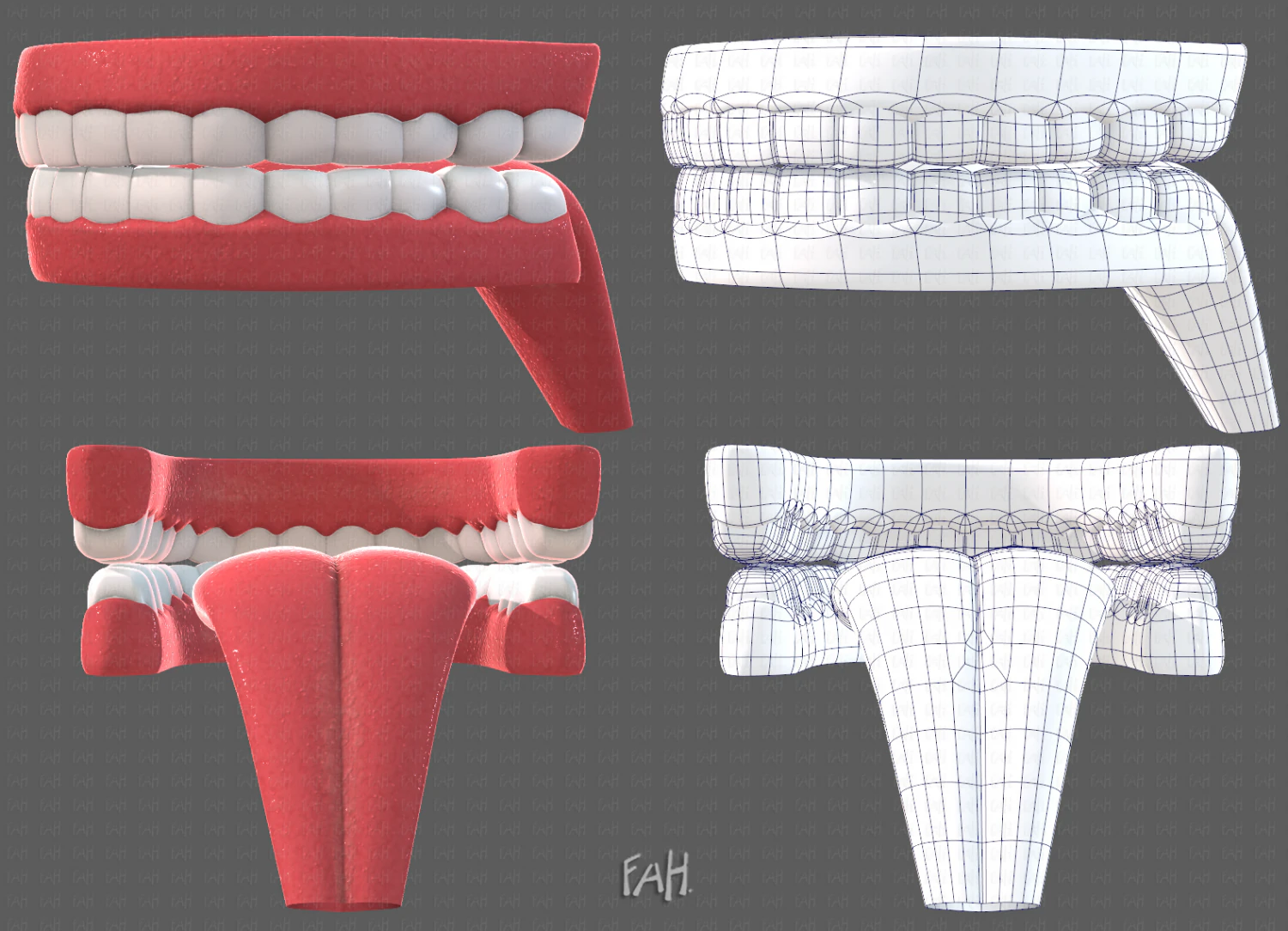 cartone animato di denti Modello 3D .c4d .max .obj .3ds .fbx .stl .blend 