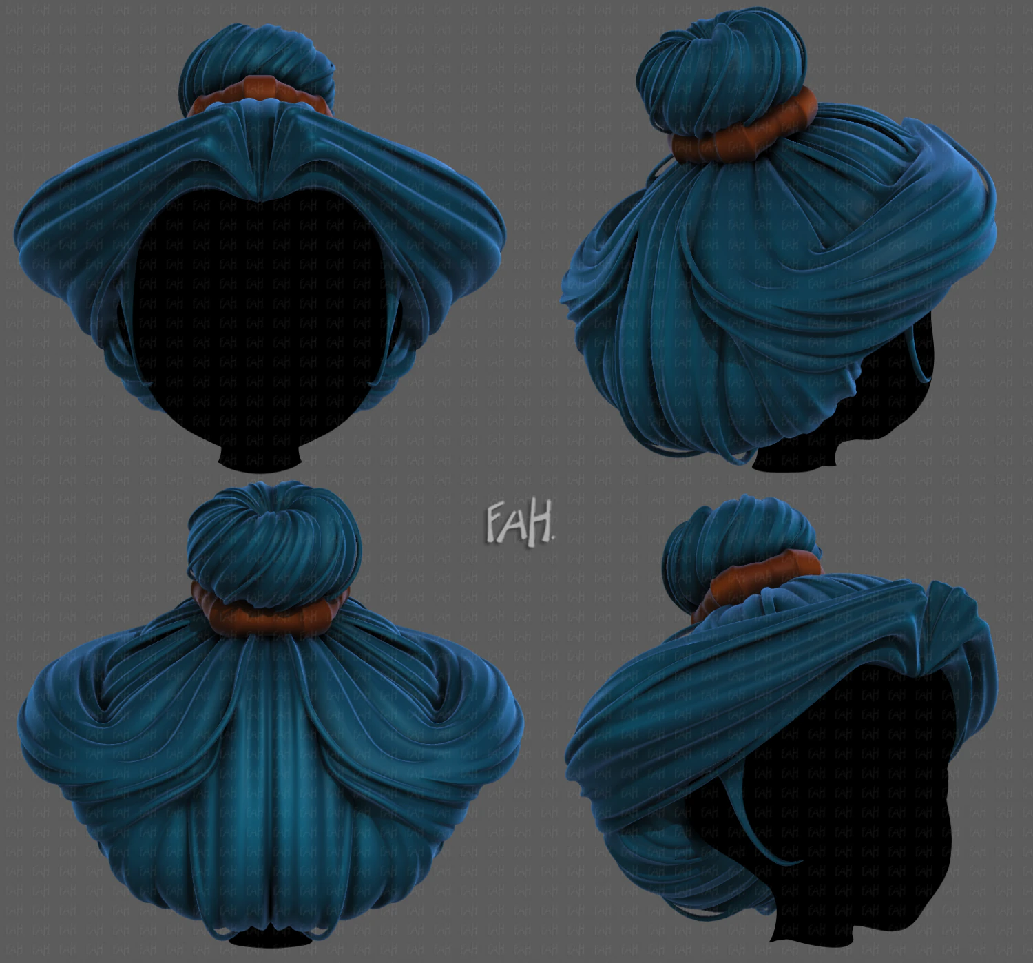 3d hair style for girl v90 3D Model .c4d .max .obj .3ds .fbx .stl .blend