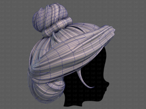 3d hair style for girl v90 3Dモデル