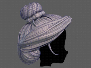 3d hair style for girl v90 3D Model