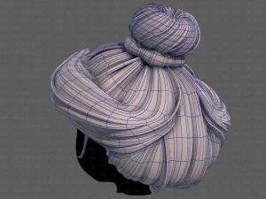 3d hair style for girl v90 3D Model