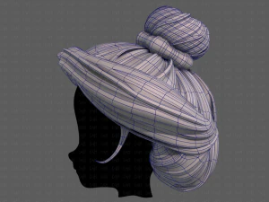 3d hair style for girl v90 3D Model