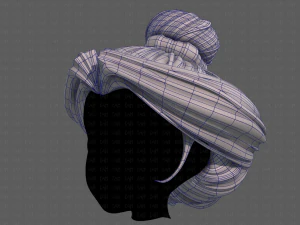 3d hair style for girl v90 3D Model
