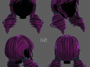3d hair style for girl v91 3D-Modell