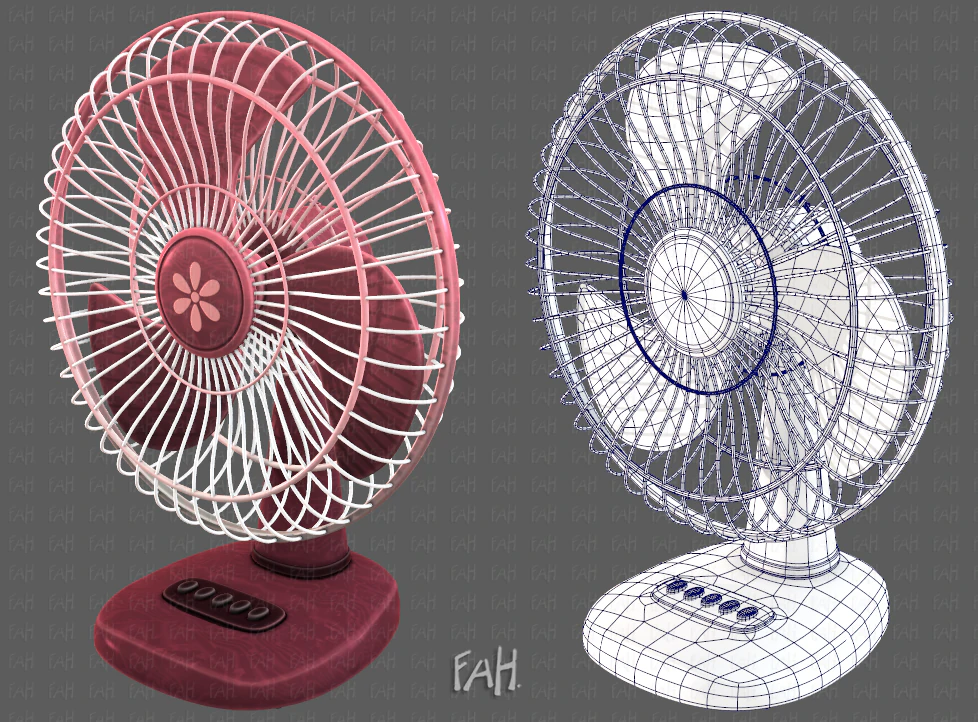 fan cartoon v01 3D Model .c4d .max .obj .3ds .fbx .stl .blend 