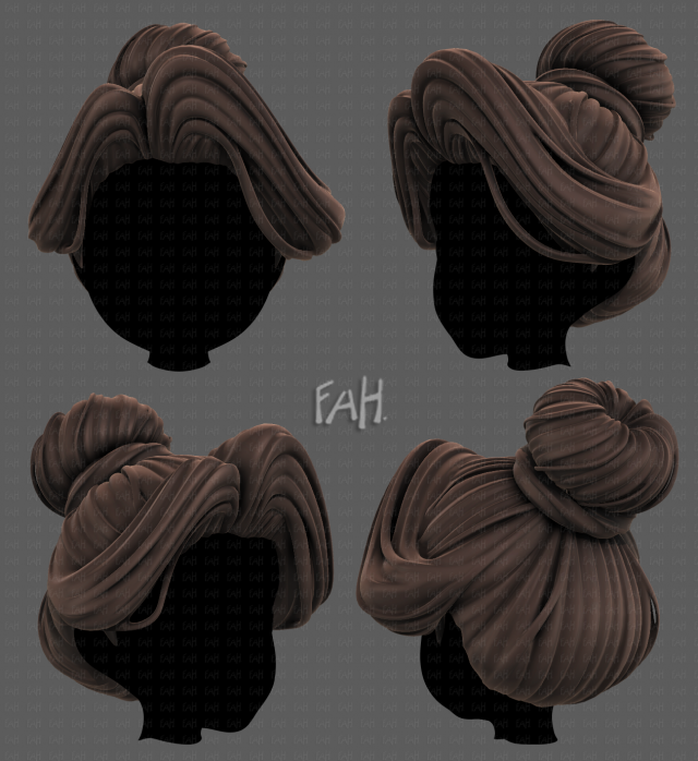3d hair style for girl v92 3D Model .c4d .max .obj .3ds .fbx .stl .blend 