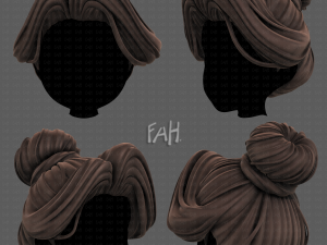 3d hair style for girl v92 3D Model